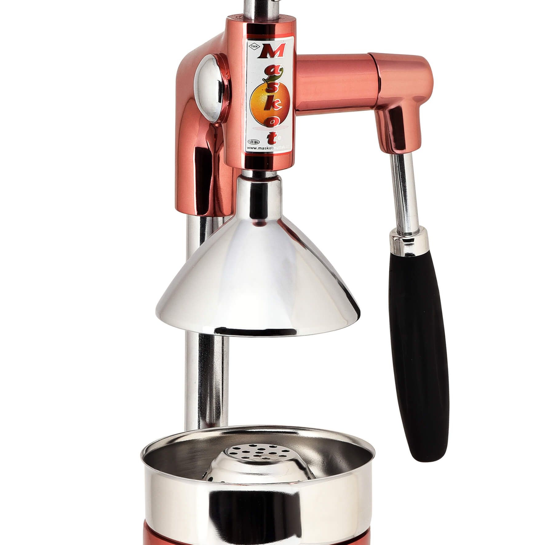 Classic Commercial Citrus Juicer – Rose Gold, close-up detail