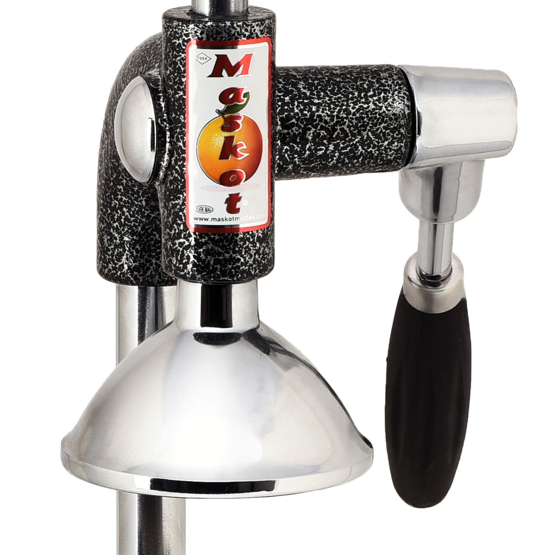Cast Commercial Juicer – Silver Hammered (Grey & Black), close-up detail