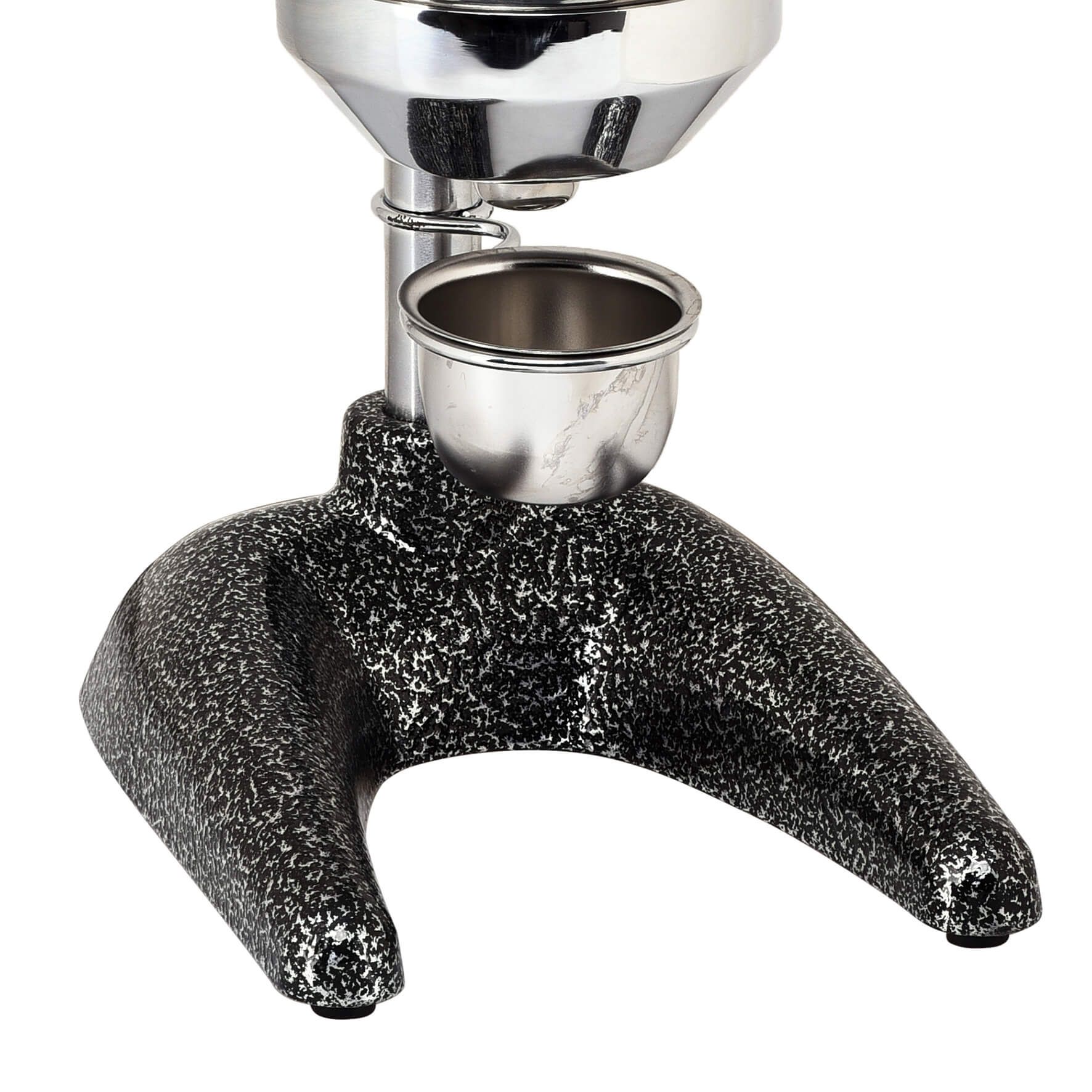 Cast Commercial Juicer – Silver Hammered (Grey & Black), side view