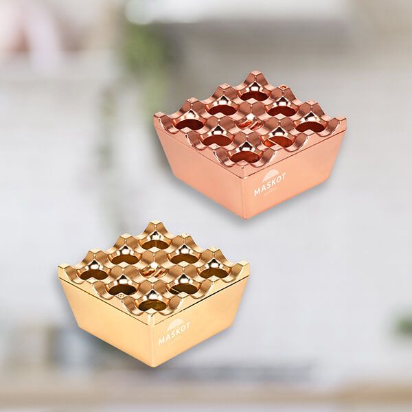Copper and gold-plated cast ashtrays